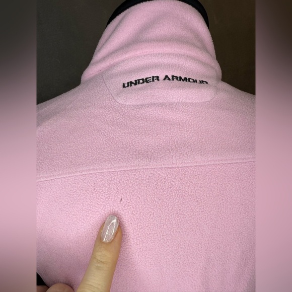 Under Armour Pink & Black Full Zip Fleece Jacket Women’s Size Medium - Picture 6 of 11